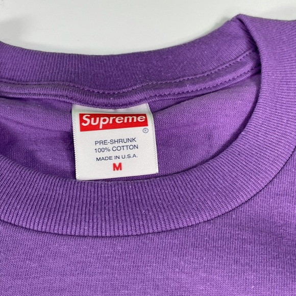 Supreme Multi Logo Mens Medium Size Purple 100% Cotton T-Shirt - Picture 4 of 7